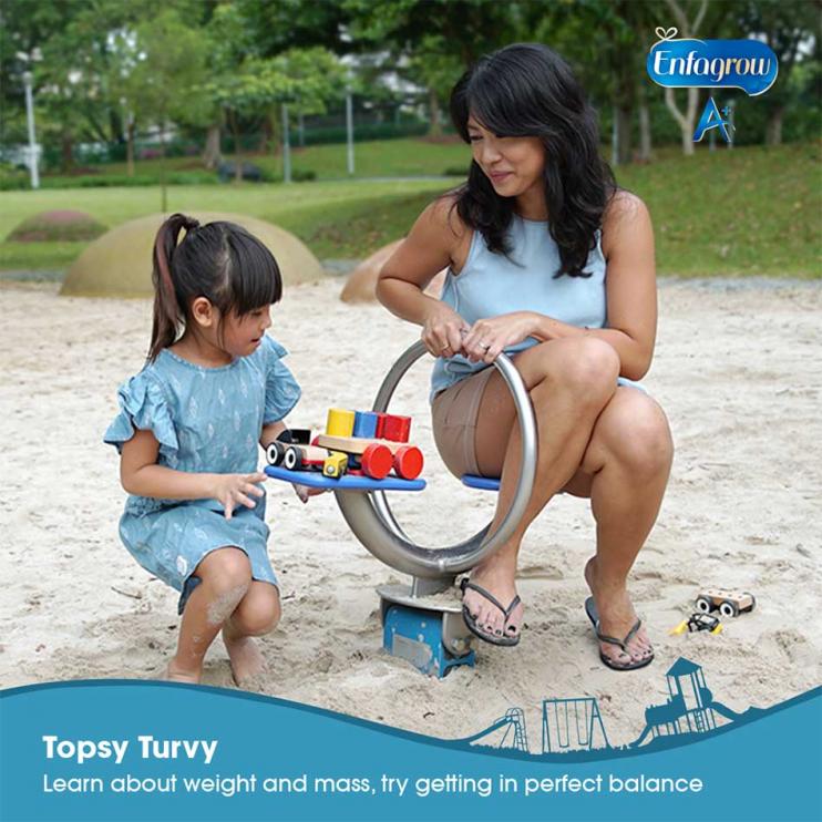 toddler and mom at a playground